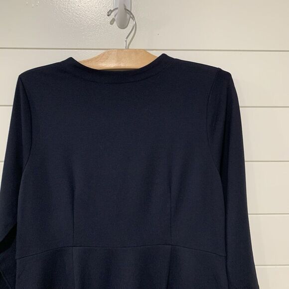 J. Jill | Dress Ponte Navy 3/4 Sleeve Pockets Knee Midi Length NWT Medium Petite - Picture 5 of 8